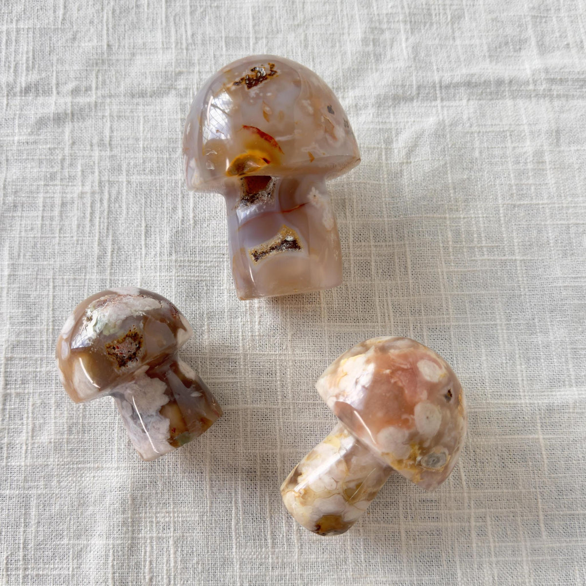 Flower Agate Crystal Mushroom