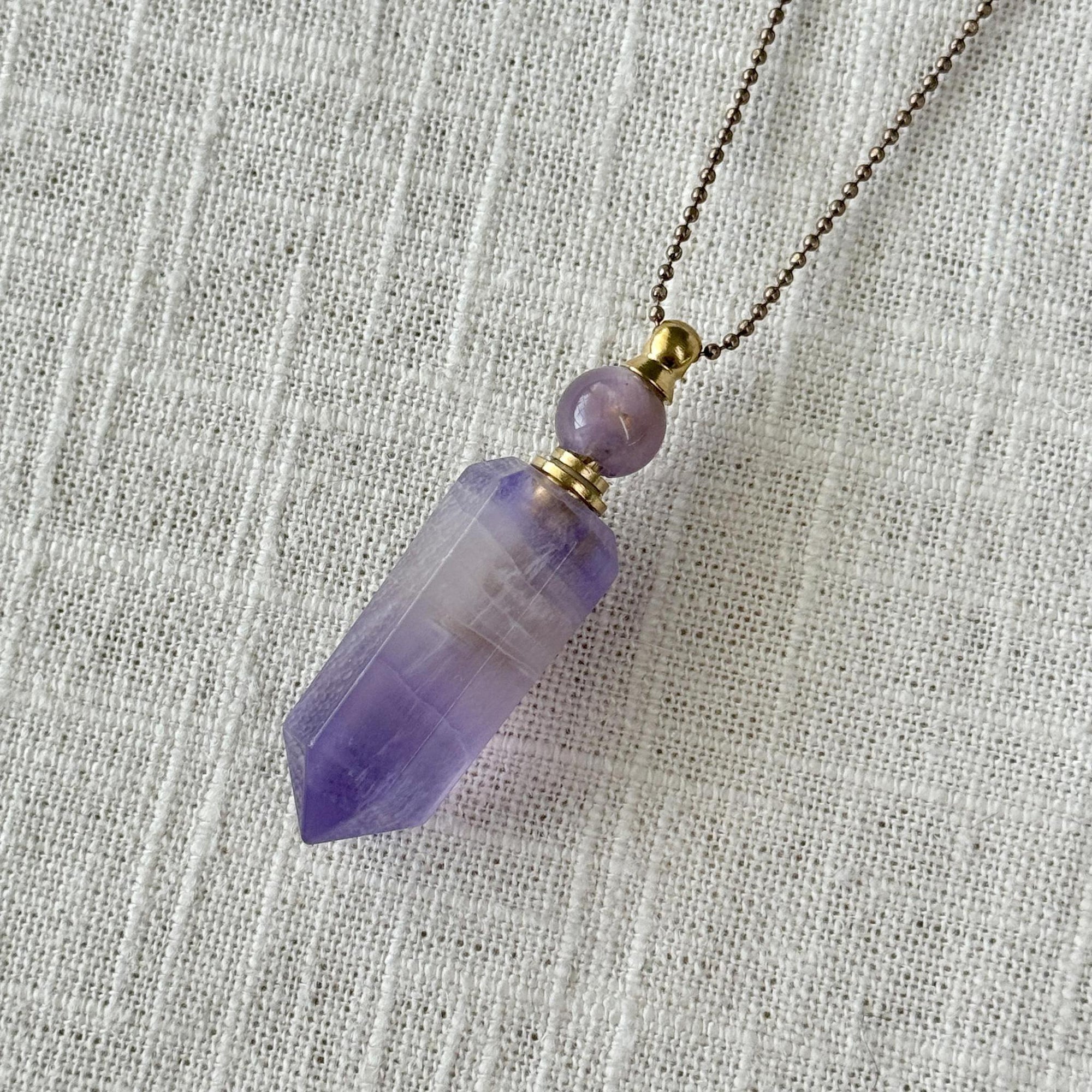 Fluorite Essential Oil Vessel Necklace