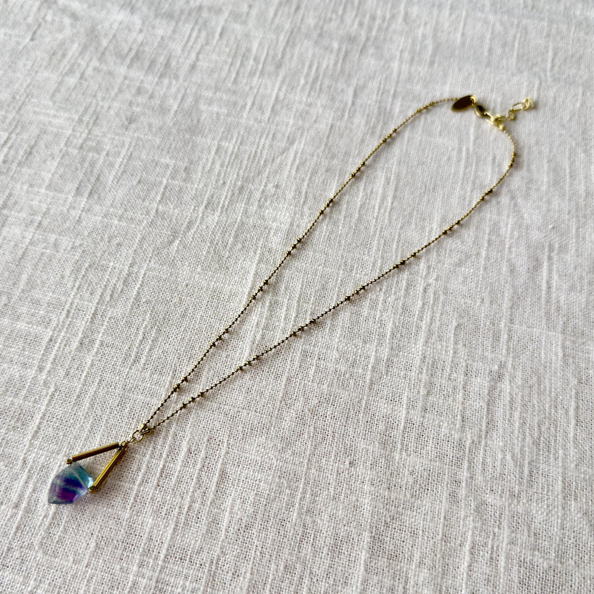 Fluorite Shield Necklace