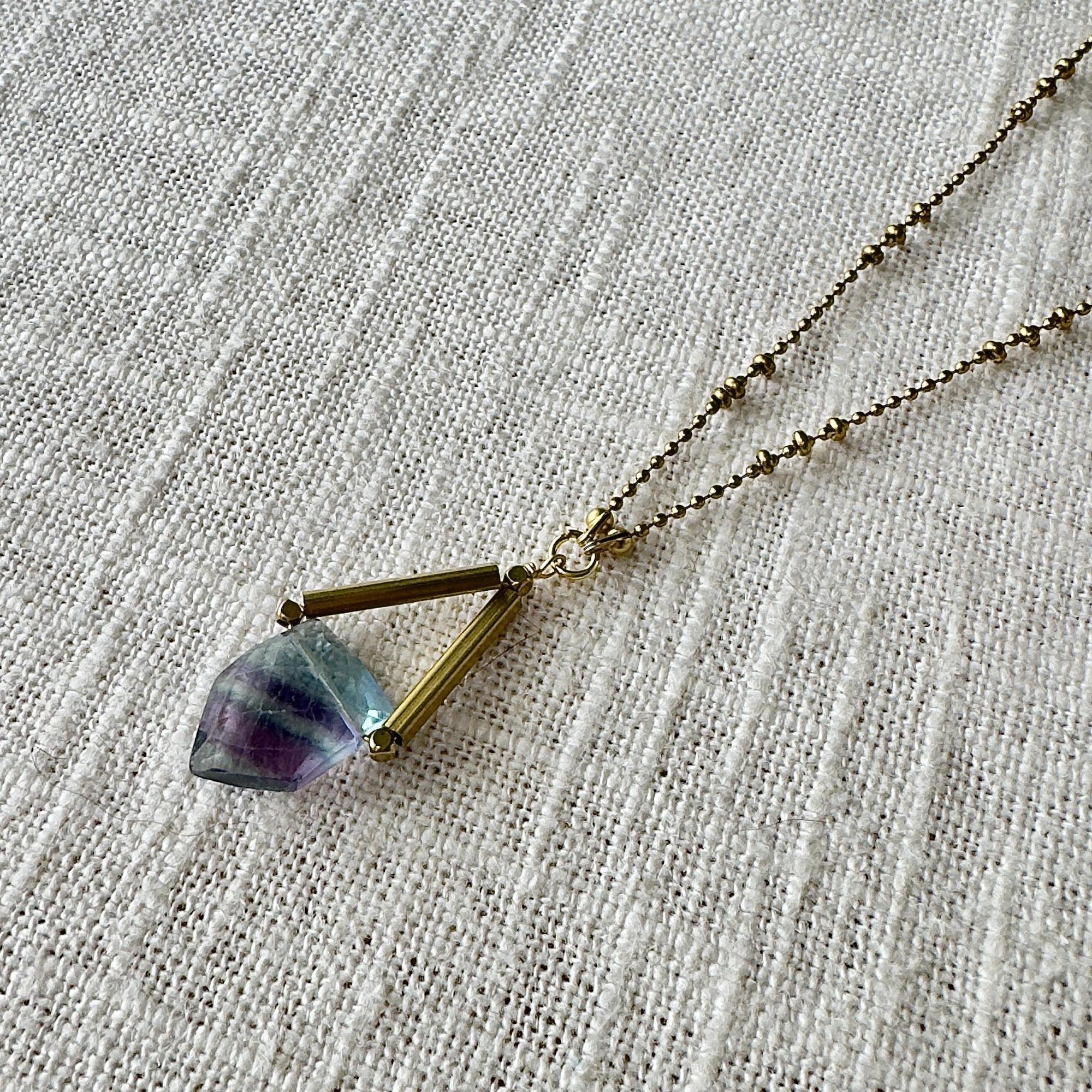 Fluorite Shield Necklace