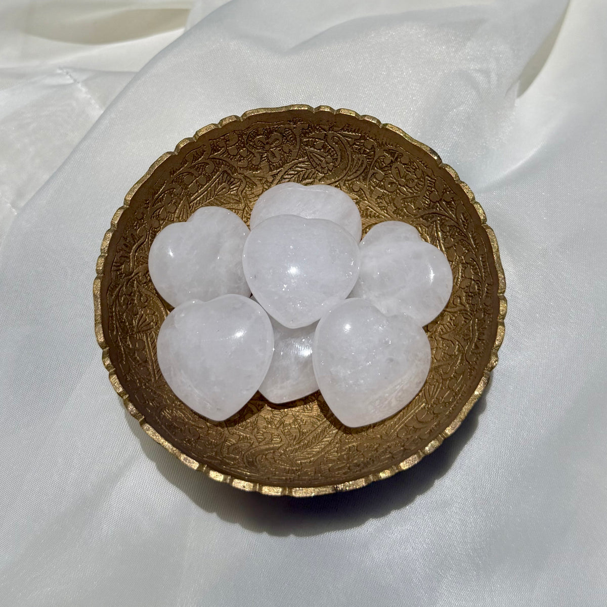 Clear Quartz Puffy Heart
