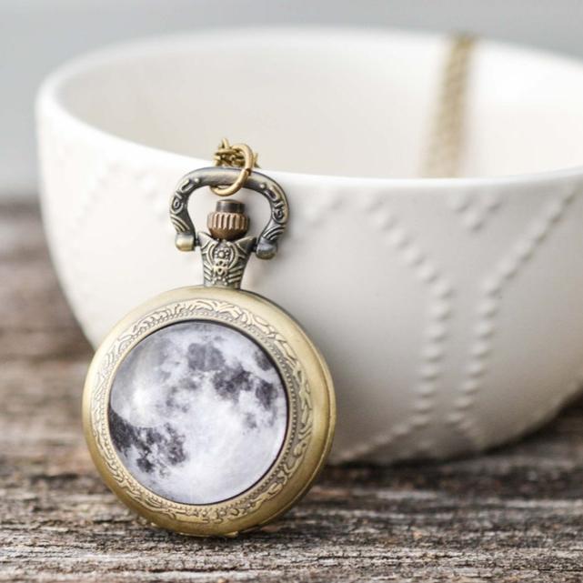 Full Moon Watch Necklace