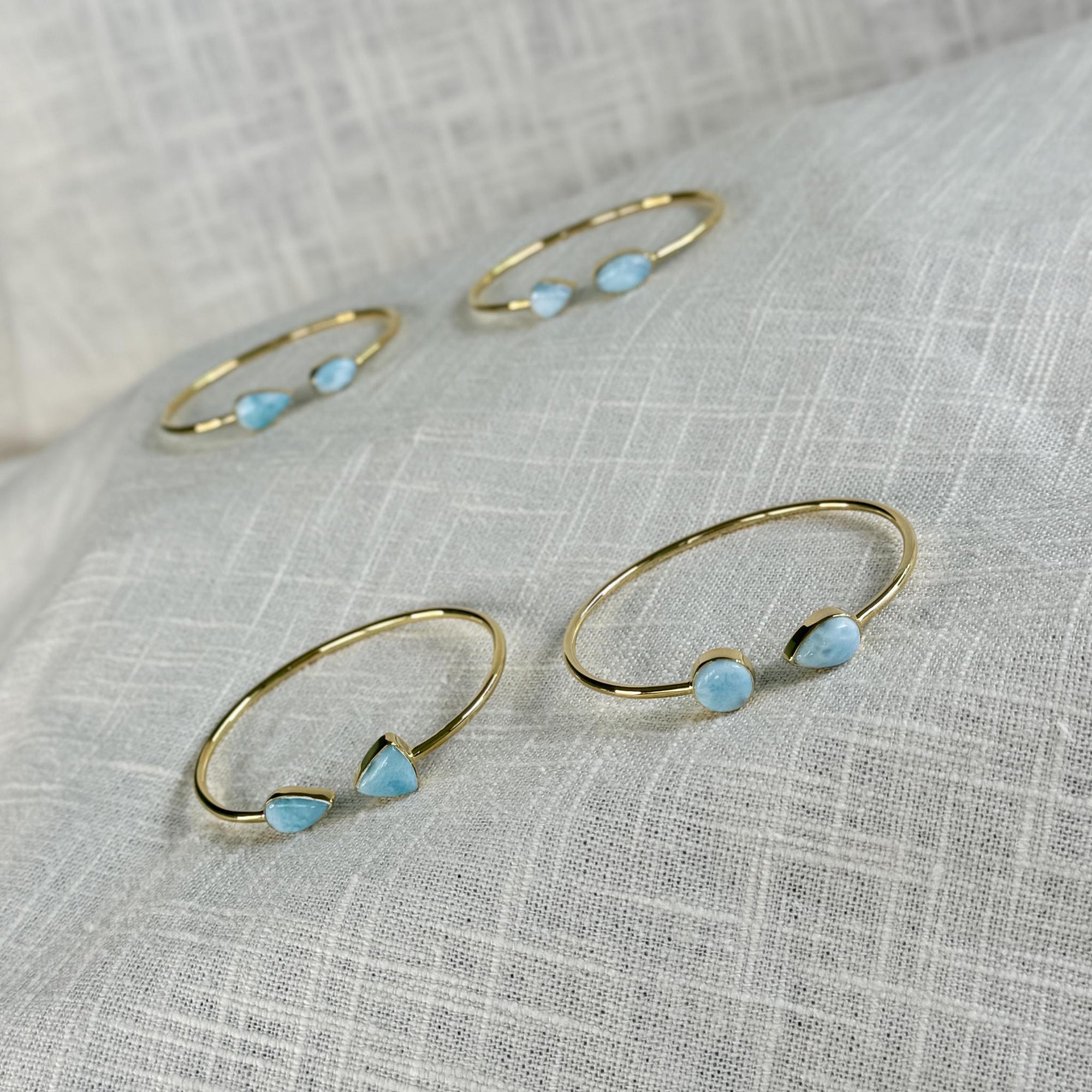 Gold Crystal Cuff Bracelet larimar