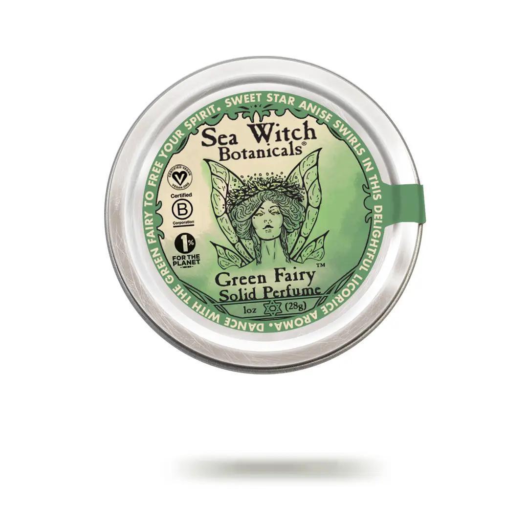 Green Fairy in this delectable, sweet scent Solid Perfume candelilla wax, coconut oil, grapeseed oil, cocoa butter, shea butter, essential oil blend 1 oz