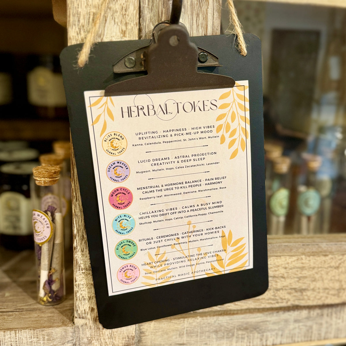 reference guide Herbal Tokes 4 pack in glass tube organic or wild-crafted herbs, free of tobacco, nicotine, hemp or CBD