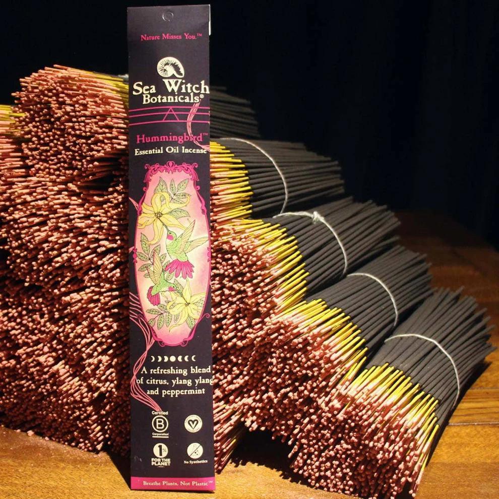 Hummingbird Ylang Ylang, Citrus, &amp; Peppermint Essential Oil Incense Sticks all-natural, synthetic-free