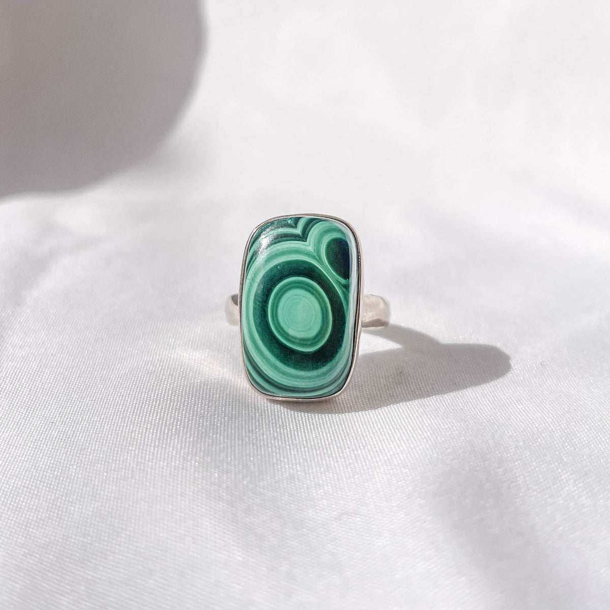 Malachite Polished SS Ring