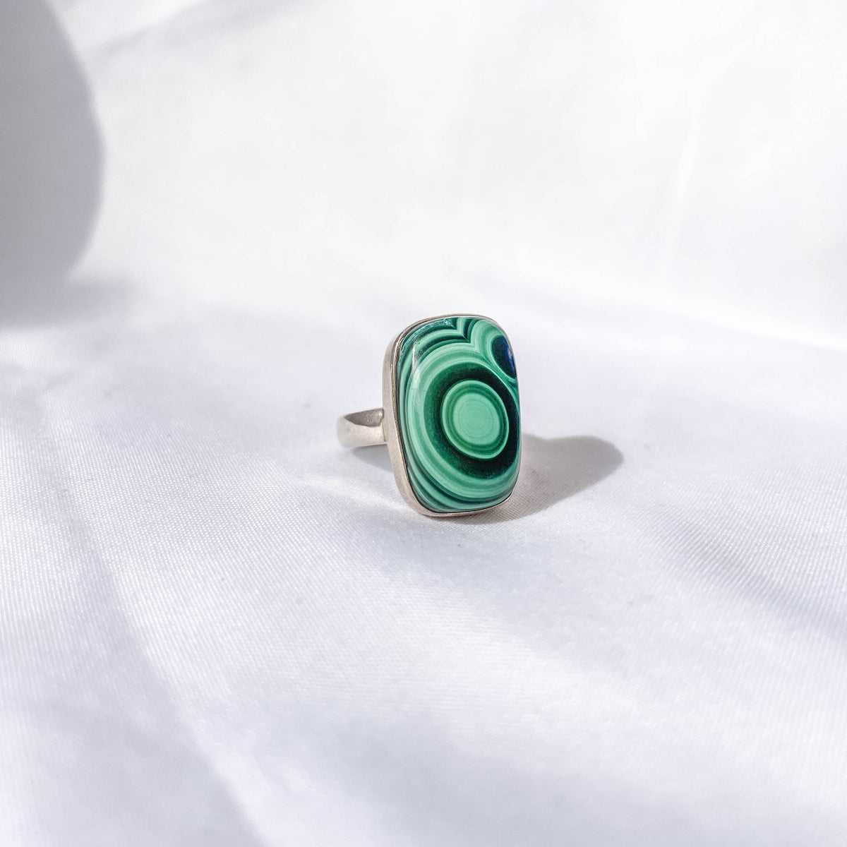 Malachite Polished SS Ring