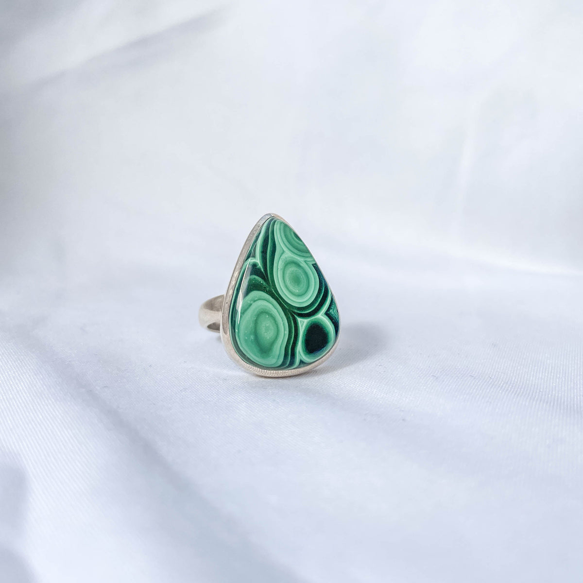 Malachite Polished SS Ring