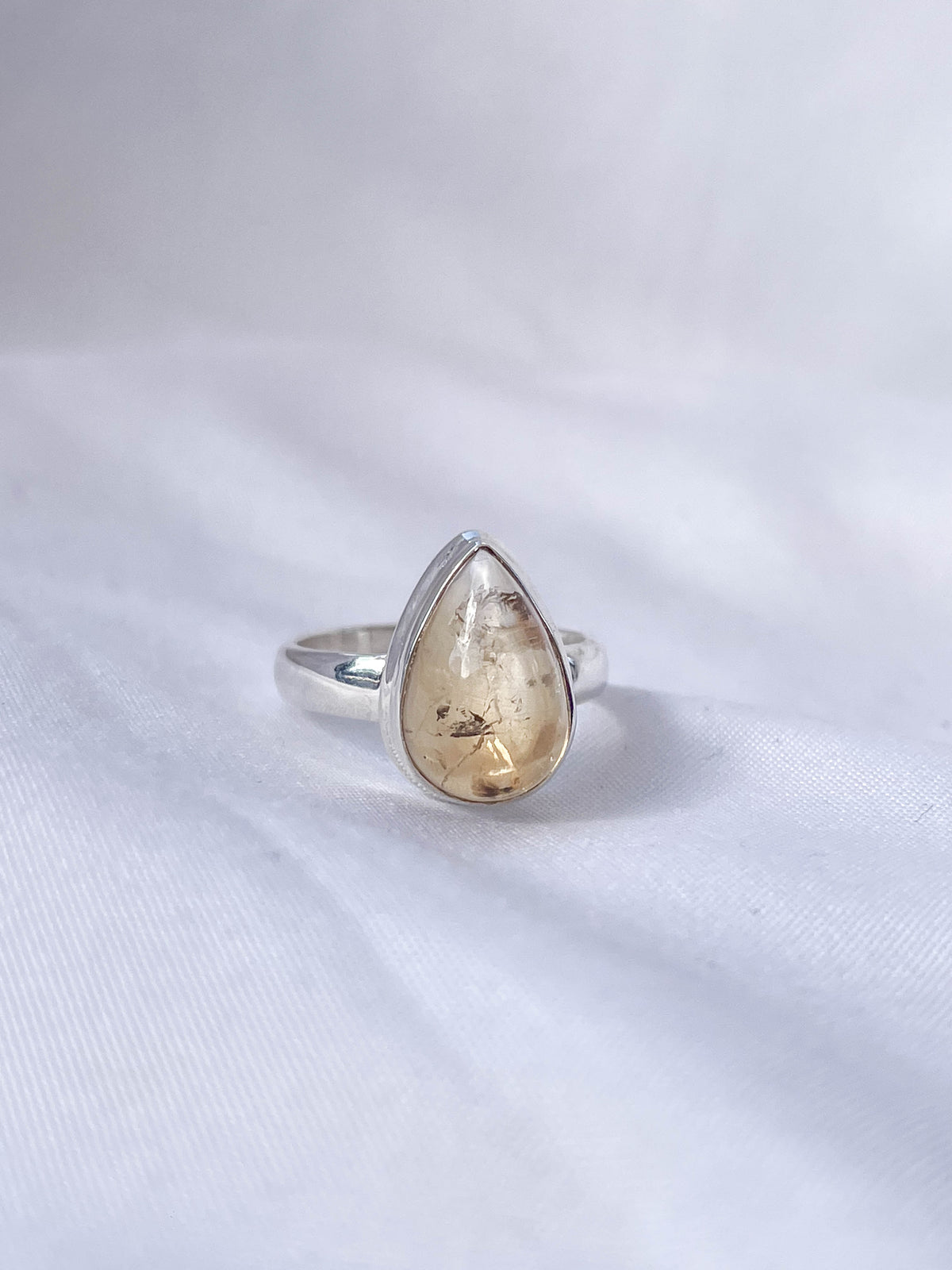 Citrine Polished SS Ring