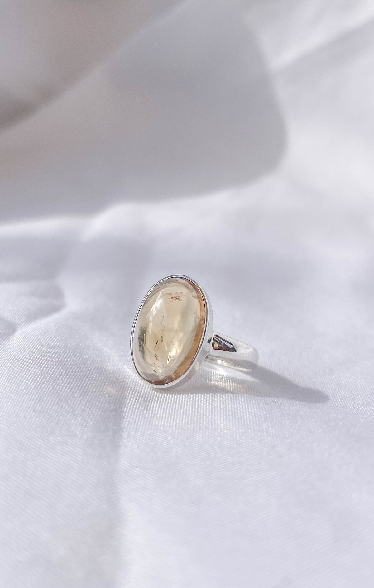 Citrine Polished SS Ring