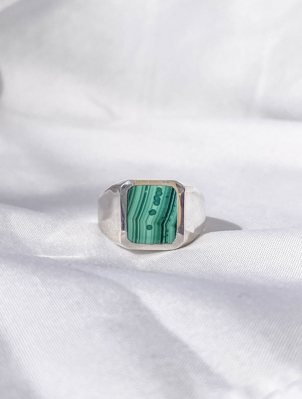 Men's Sterling Silver Crystal Ring