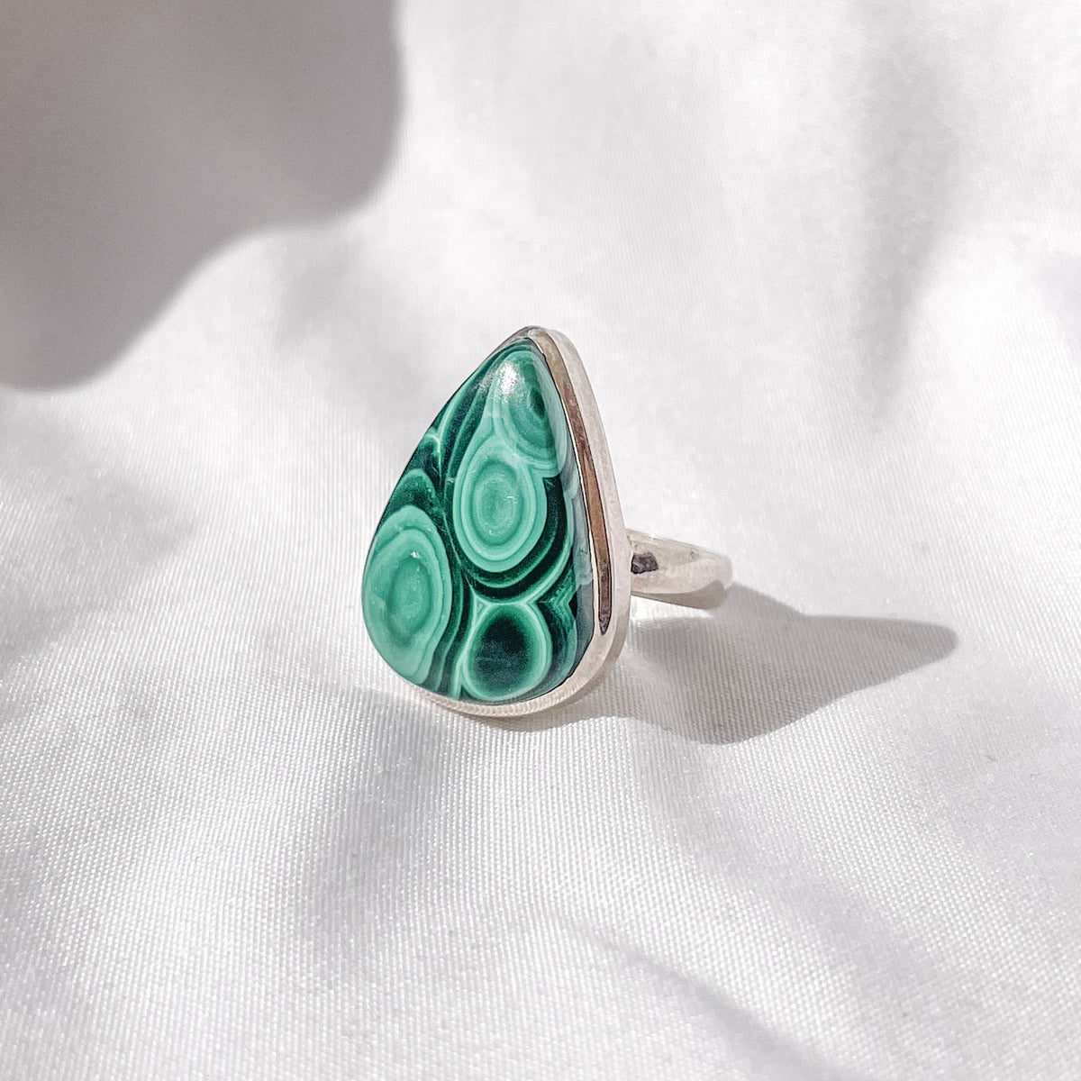 Malachite Polished SS Ring