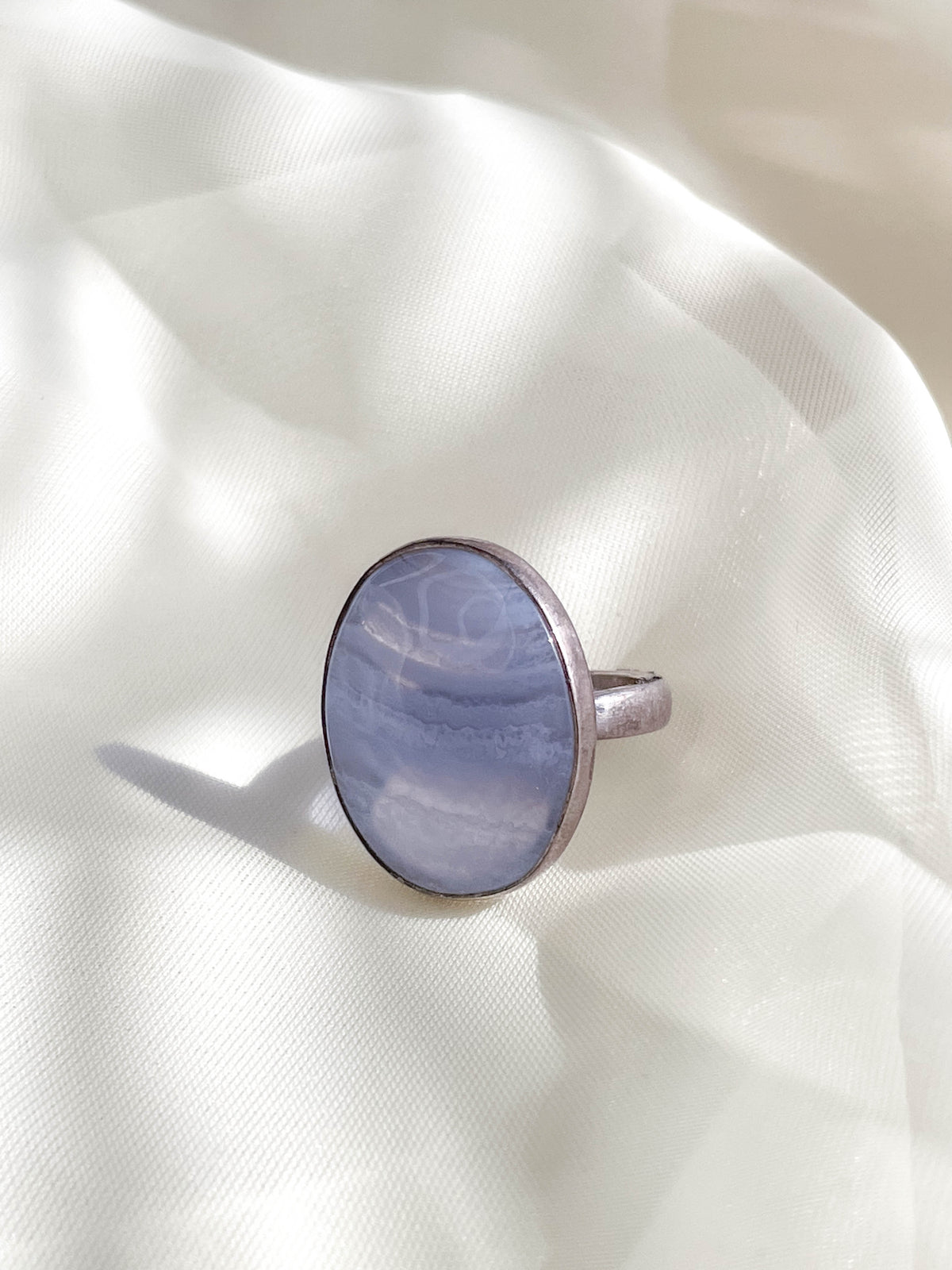 Blue Lace Agate Adjustable Ring