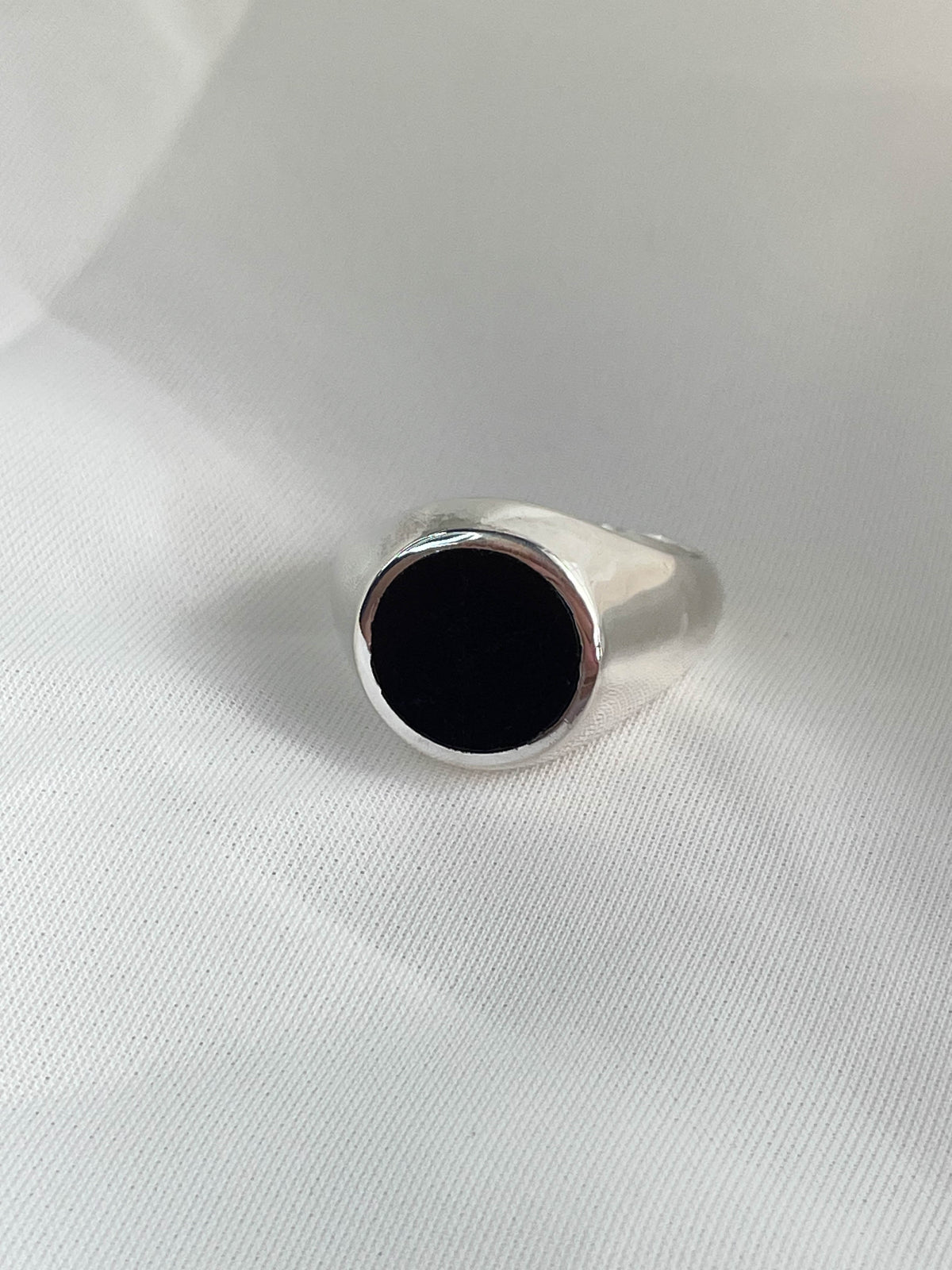 Black Tourmaline Men's Sterling Silver Ring
