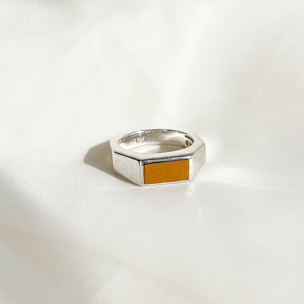 Tiger Eye Men's Sterling Silver Ring