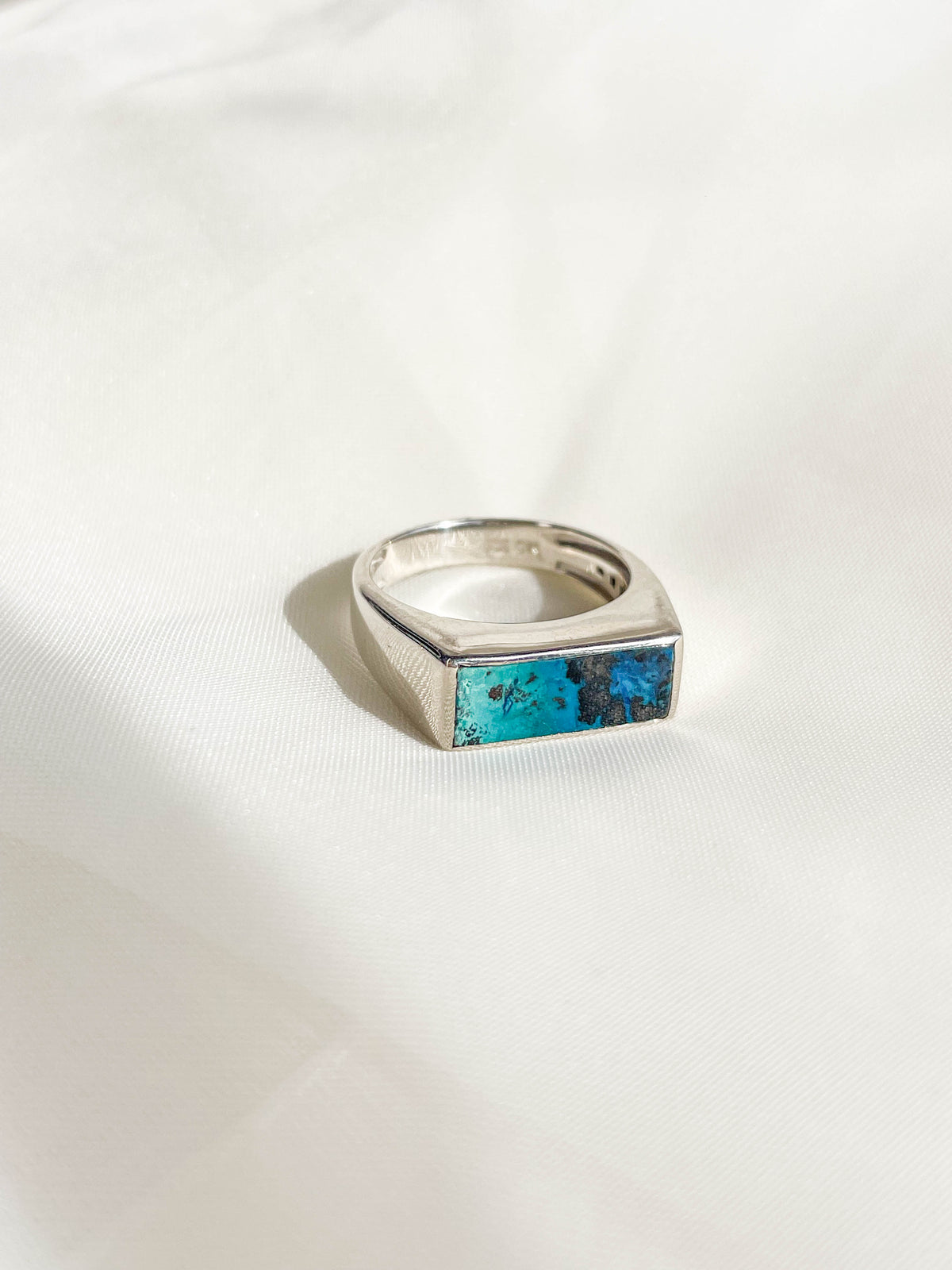 Shattuckite Men's Sterling Silver Ring