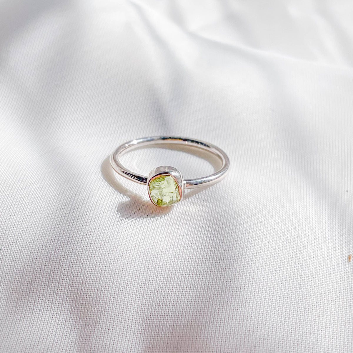 Peridot Baguette Stackable Ring