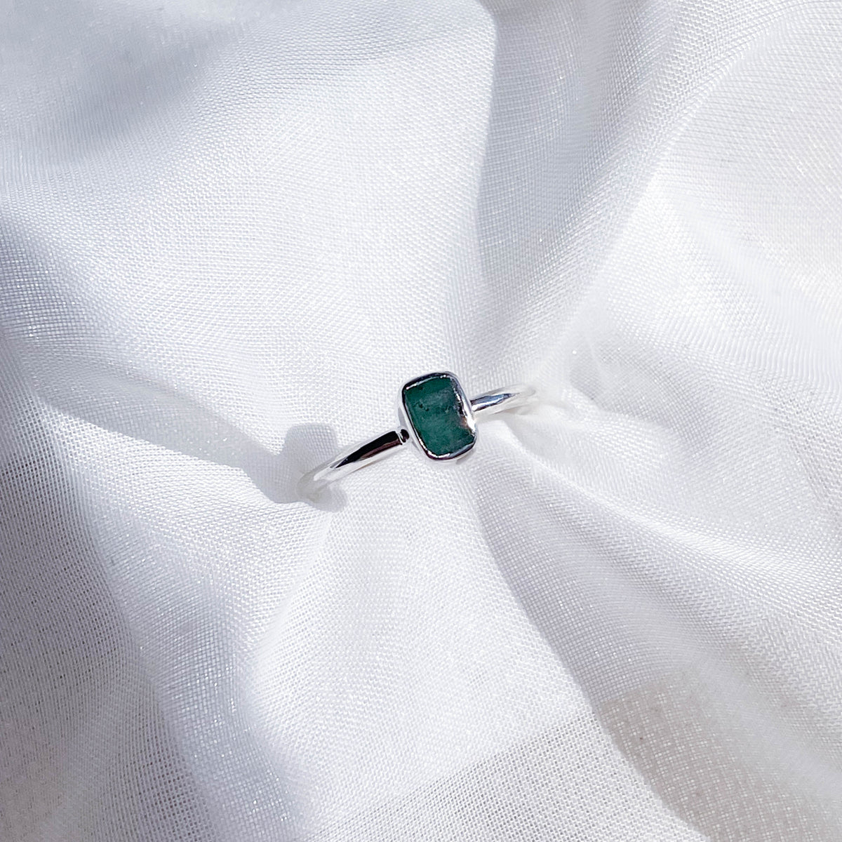 Emerald Stackable Rough Crystal Ring