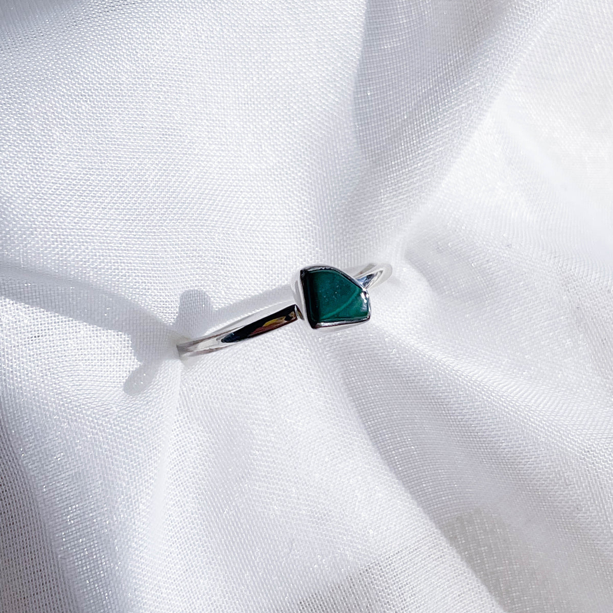 Malachite Stackable Rough Crystal Ring