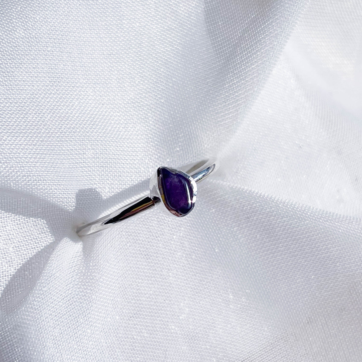 Amethyst Stackable Rough Crystal Ring