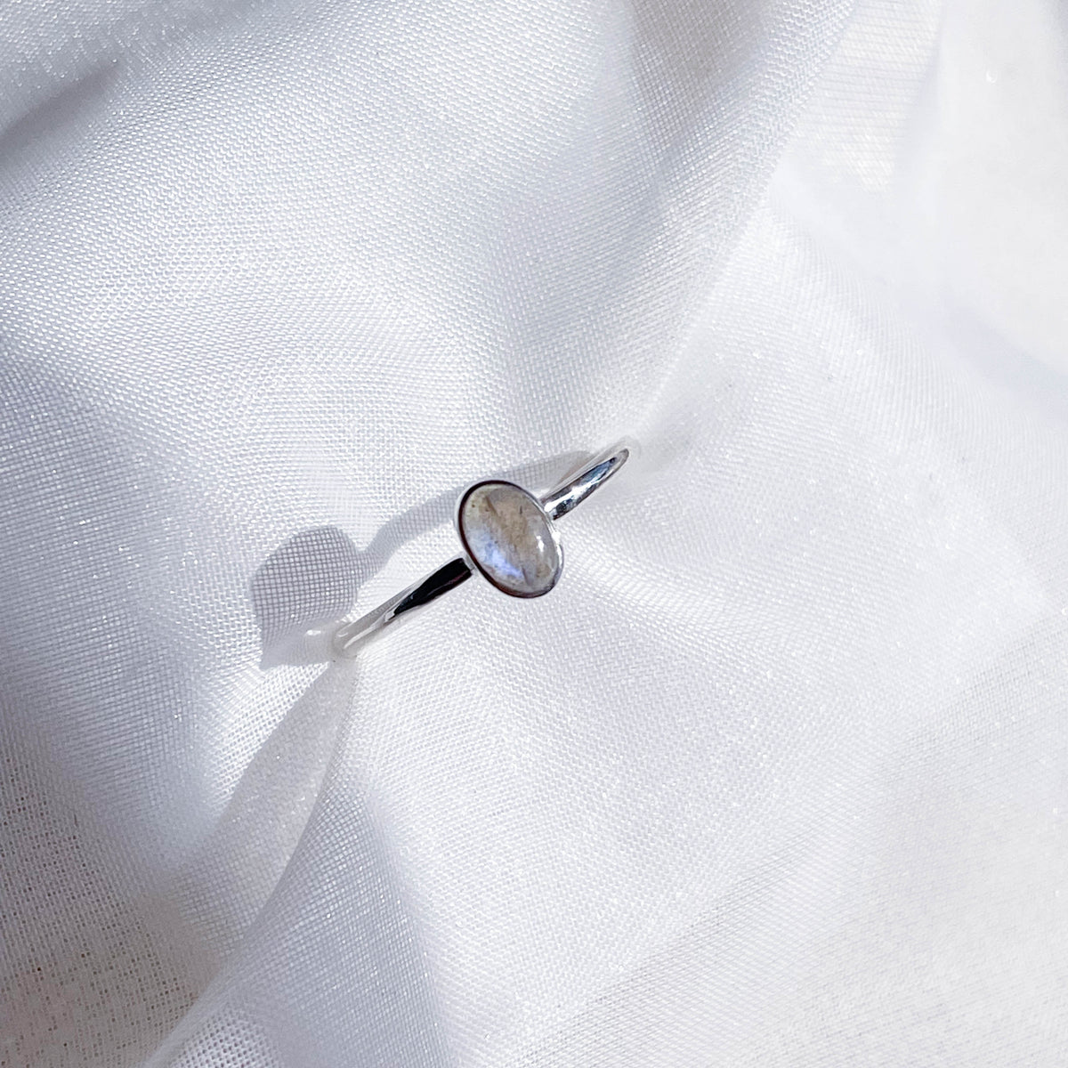 Labradorite Polished Stackable Crystal Ring