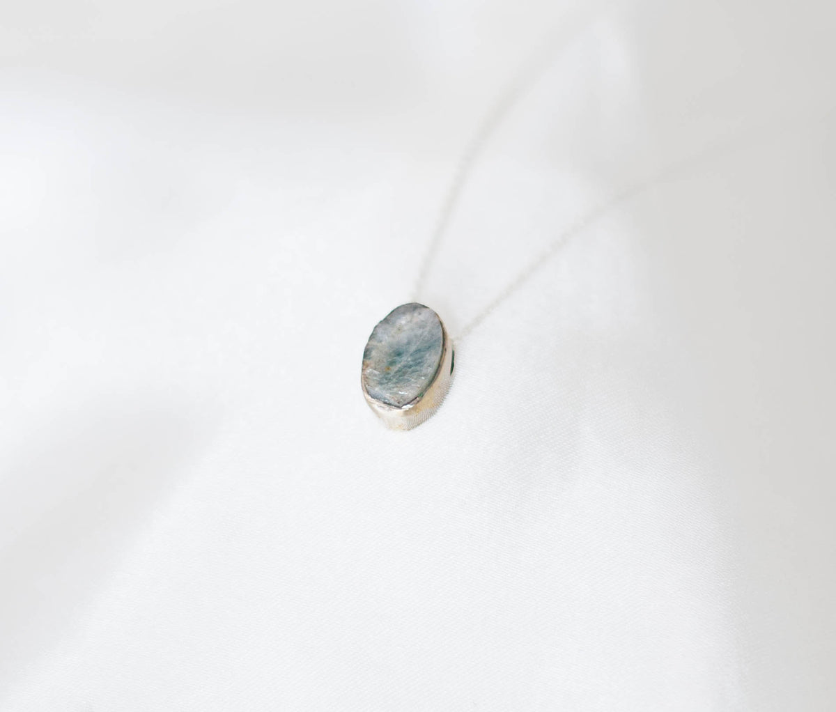 Green Moonstone Slider Rough Crystal Necklace