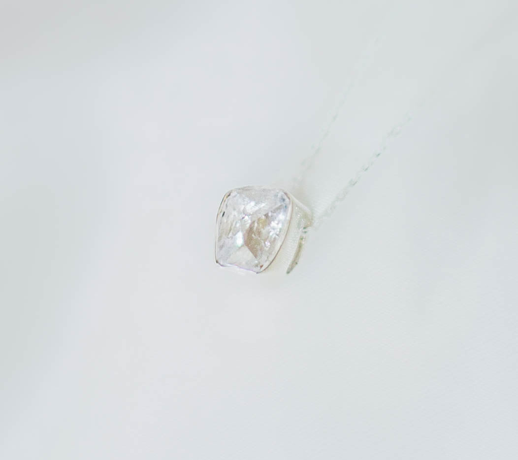 Faceted Slider Necklace Sterling Silver