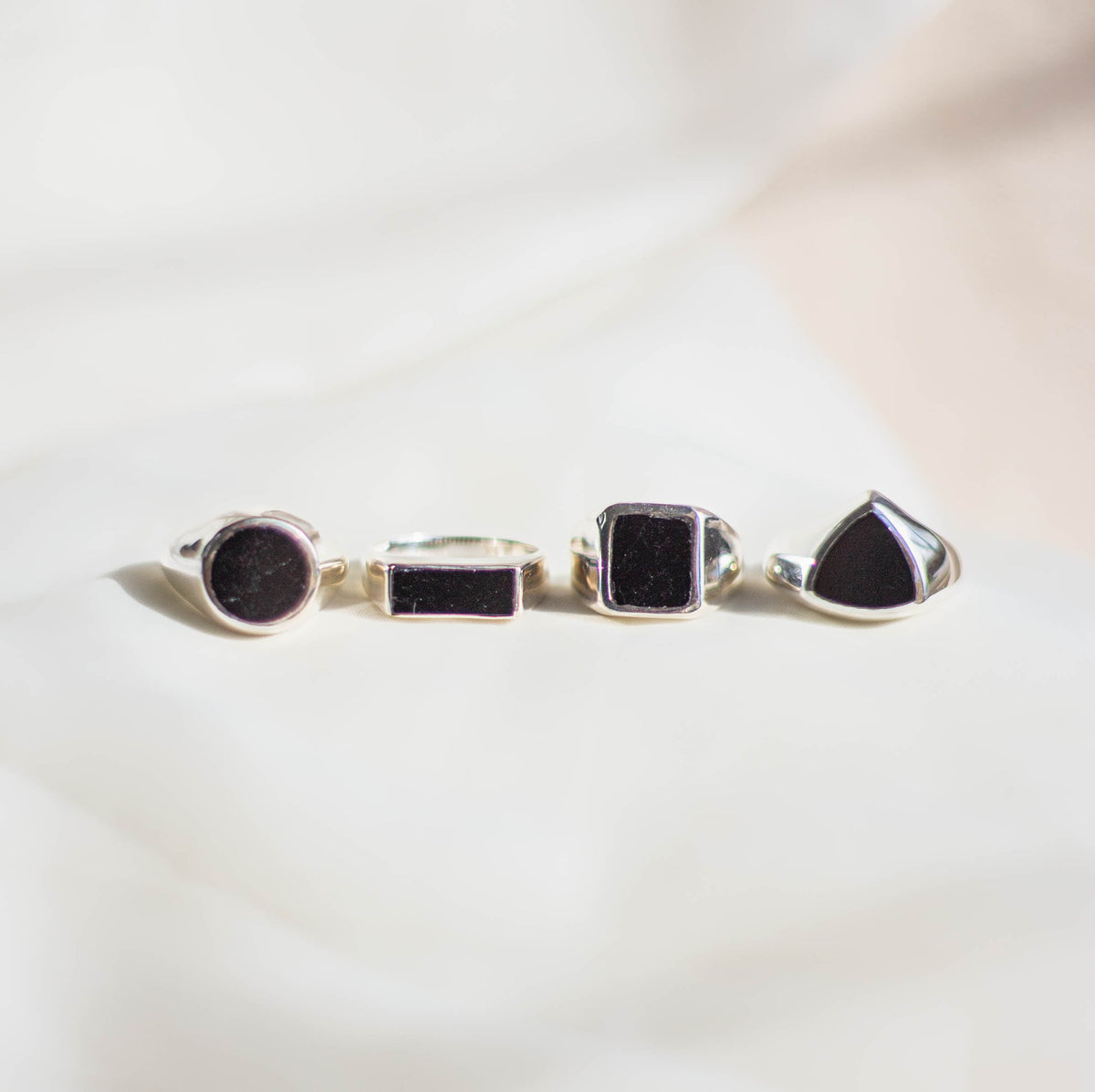 Black Tourmaline Men's Sterling Silver Ring