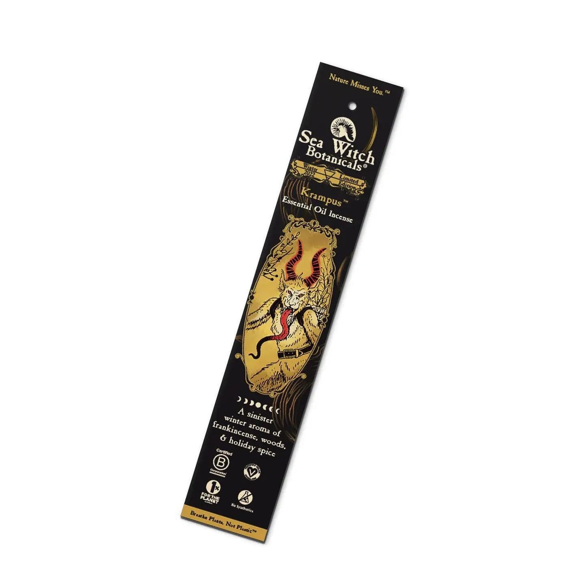 Krampus Frankincense, Fir, Peppermint, and Holiday Spices Essential Oil Incense Sticks all-natural, synthetic-free