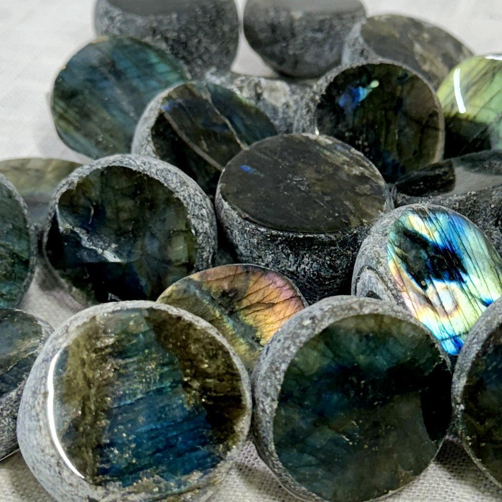 Labradorite Half Polished Sphere