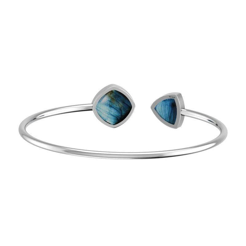 Labradorite Sterling Silver Crystal Cuff Bracelet