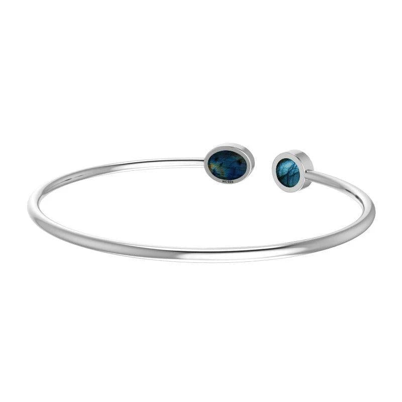 Labradorite Sterling Silver Crystal Cuff Bracelet