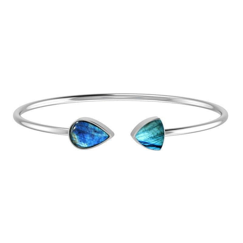 Labradorite Sterling Silver Crystal Cuff Bracelet