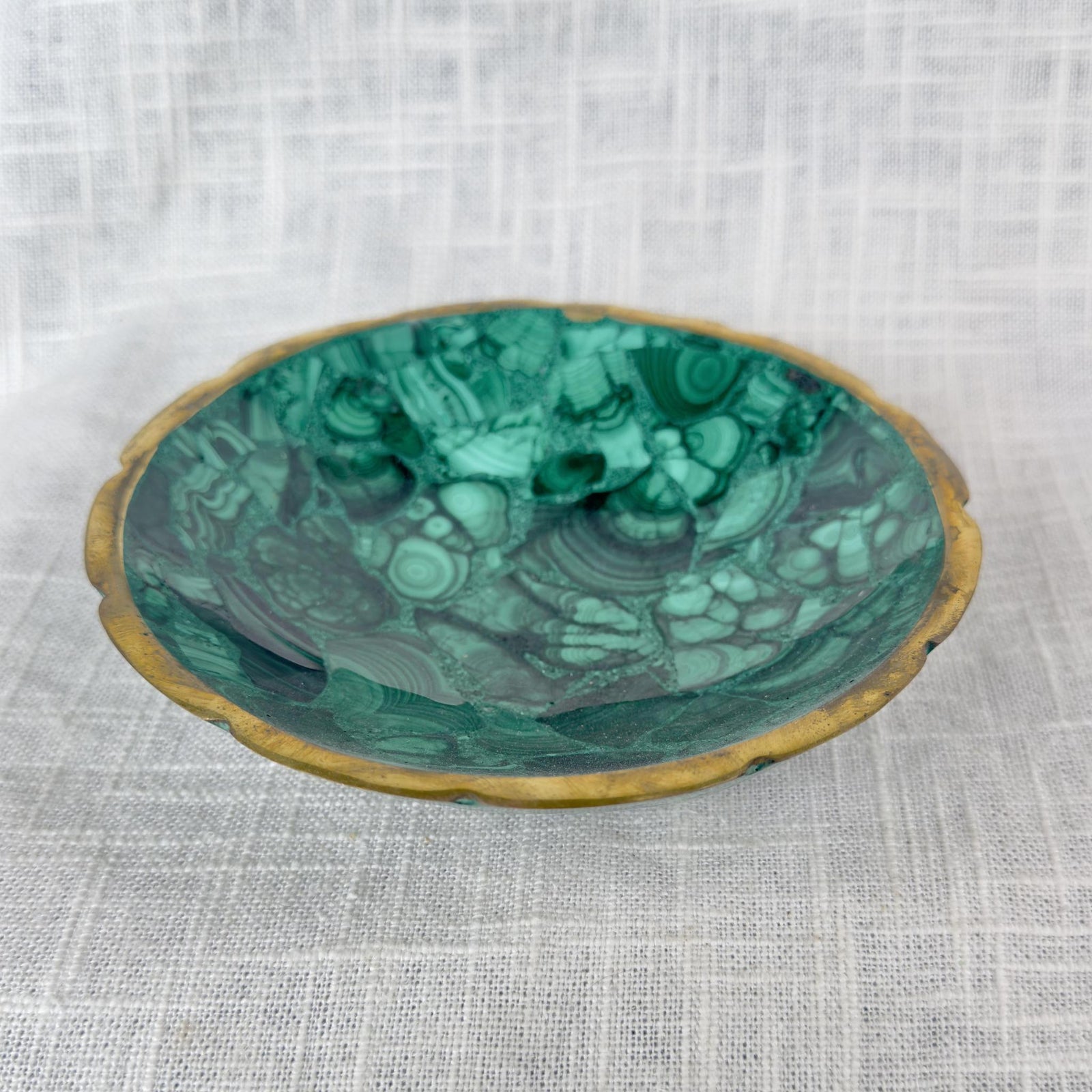 Malachite Gold Edge Dish