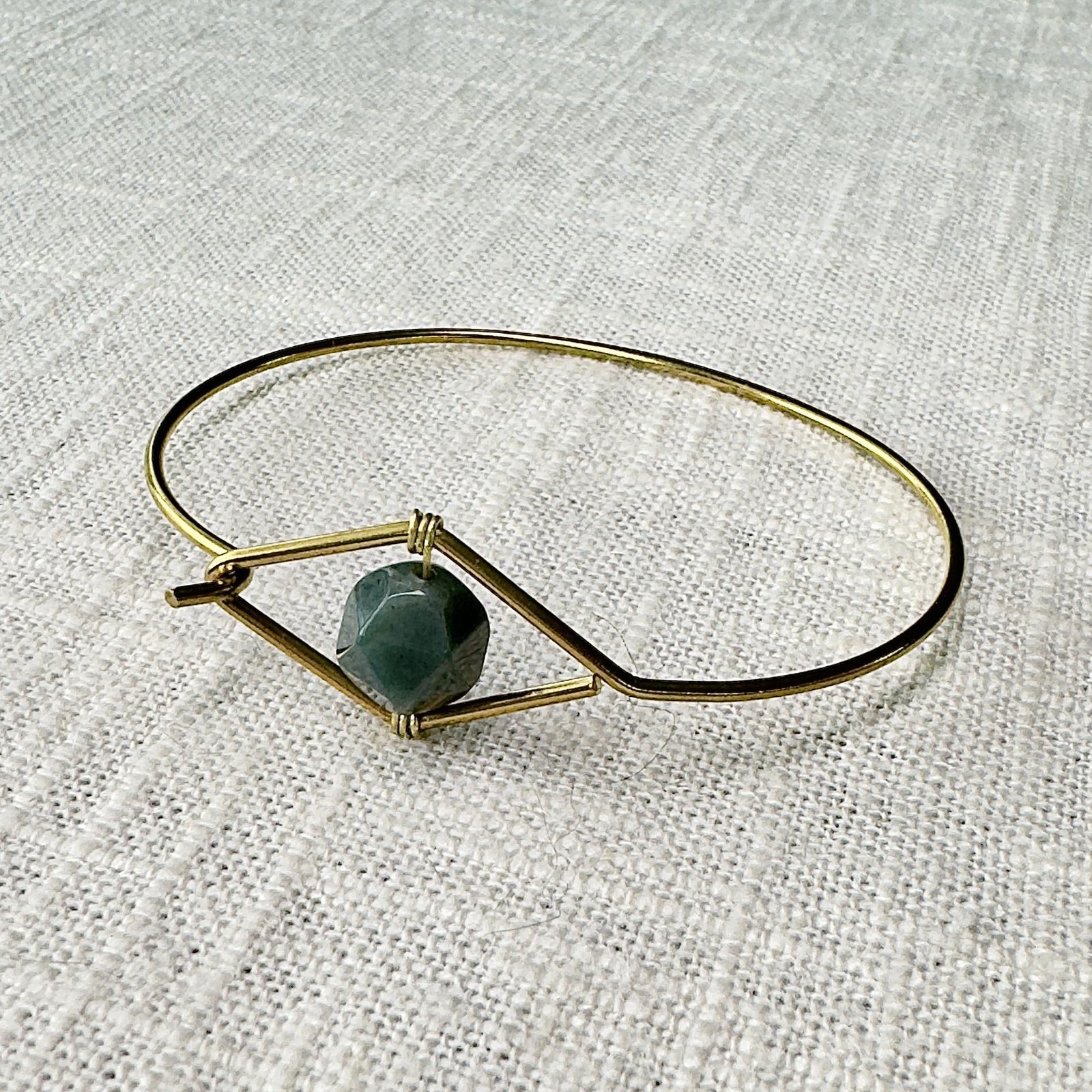 Moss Agate Wire Bracelet