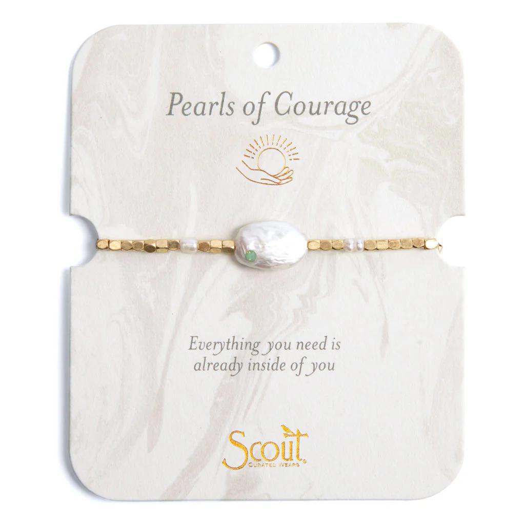 Pearl Affirmation Bracelet courage gold