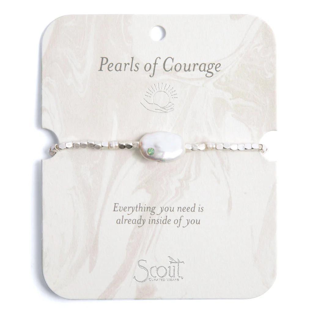 Pearl Affirmation Bracelet courage silver