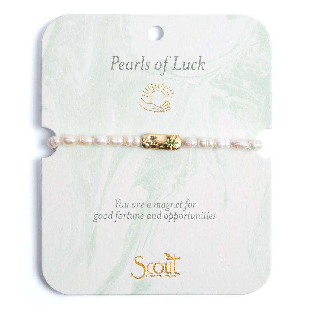 Pearl Affirmation Bracelet luck gold