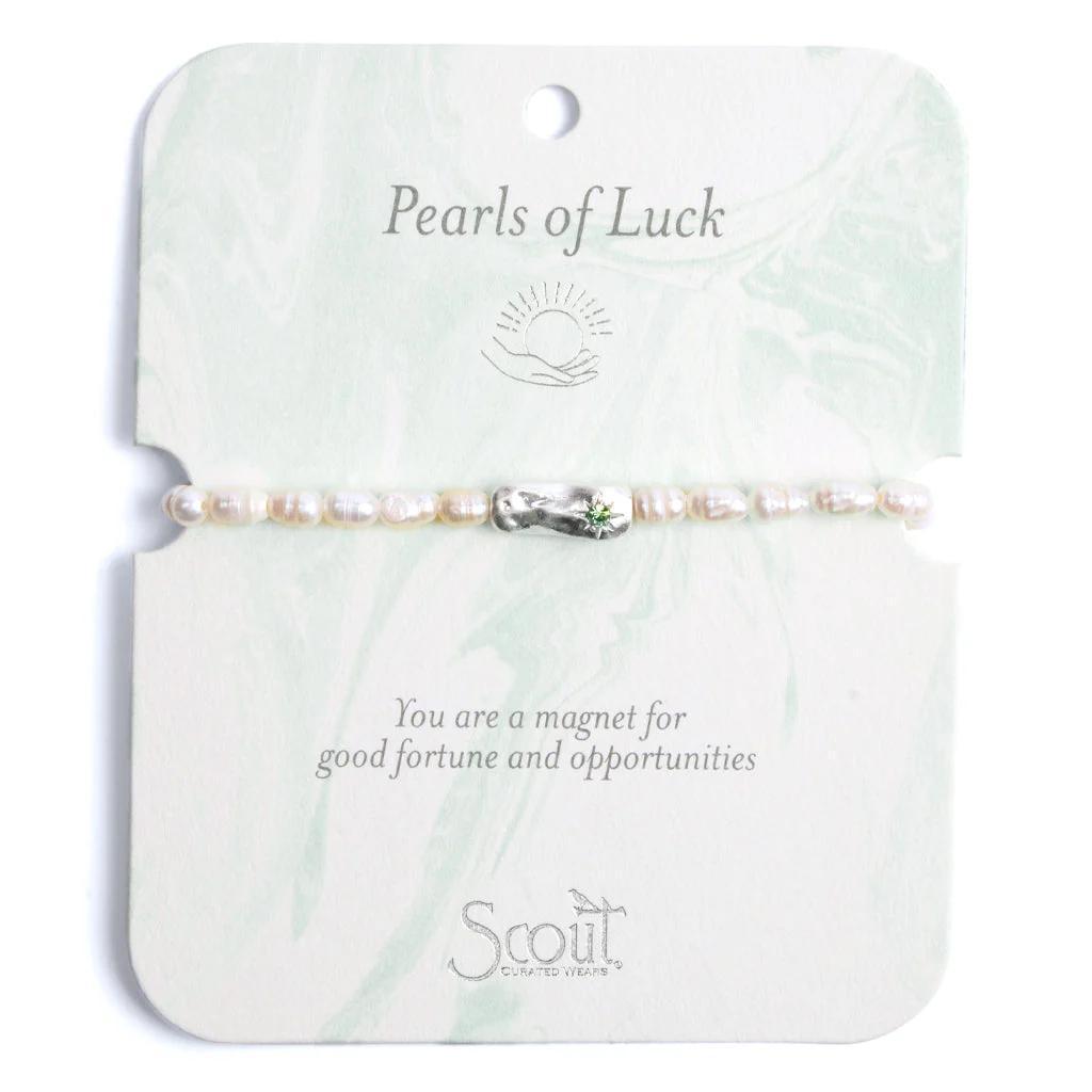 Pearl Affirmation Bracelet luck silver