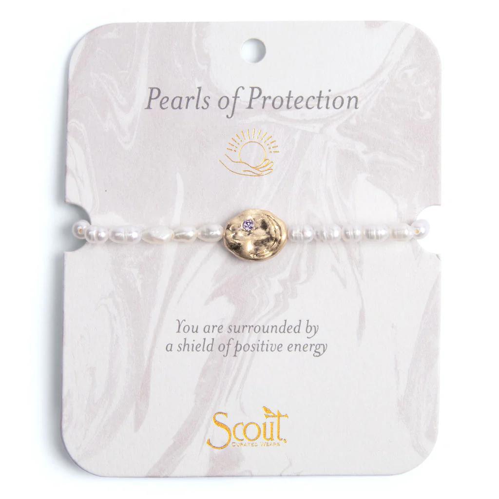 Pearl Affirmation Bracelet protection gold