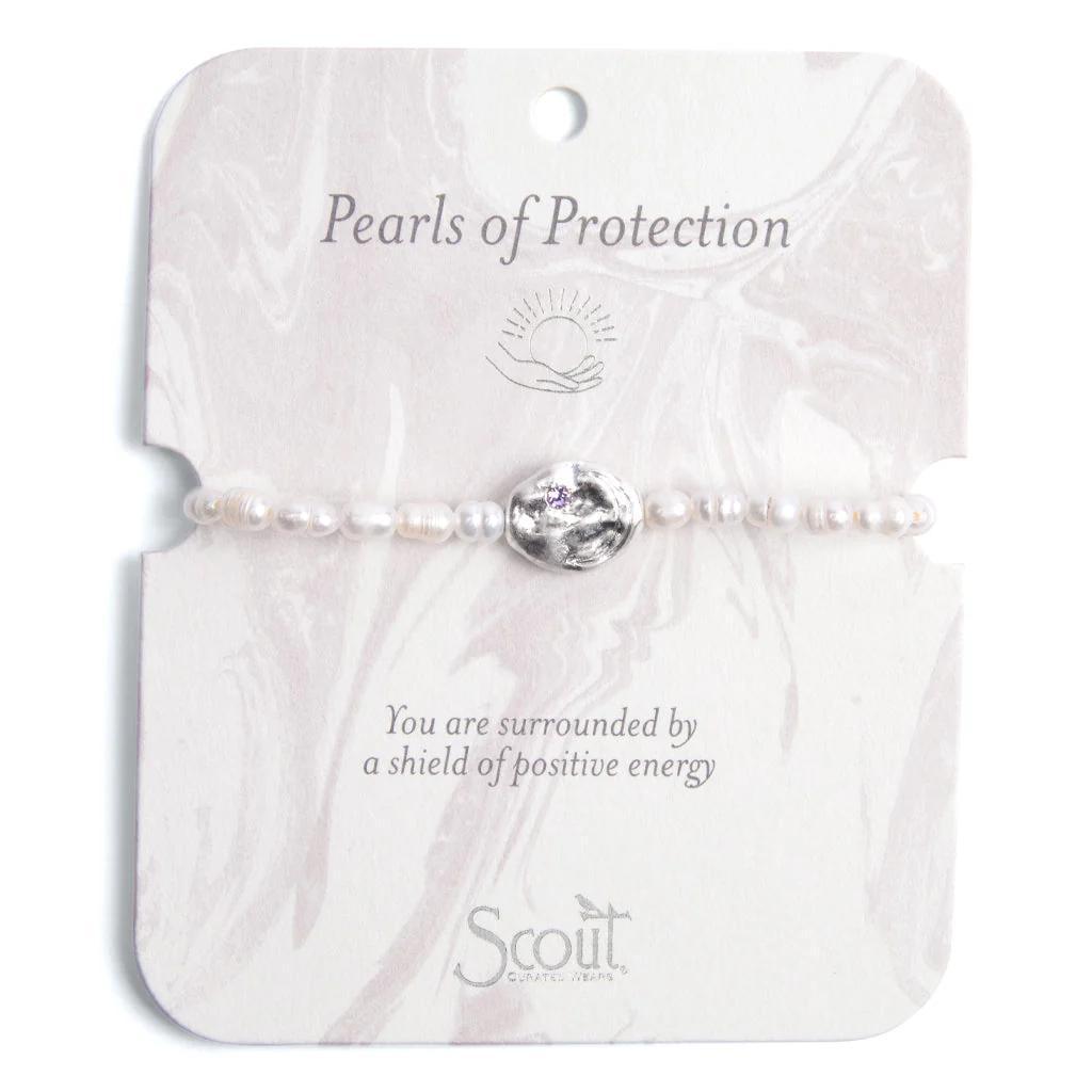 Pearl Affirmation Bracelet protection silver