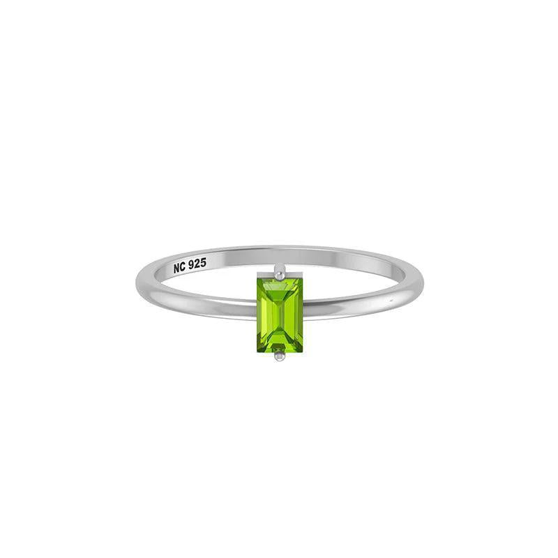 Peridot Faceted Stackable Ring