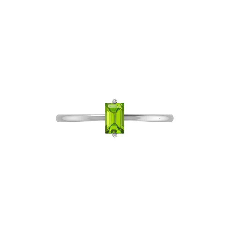 Peridot Faceted Stackable Ring