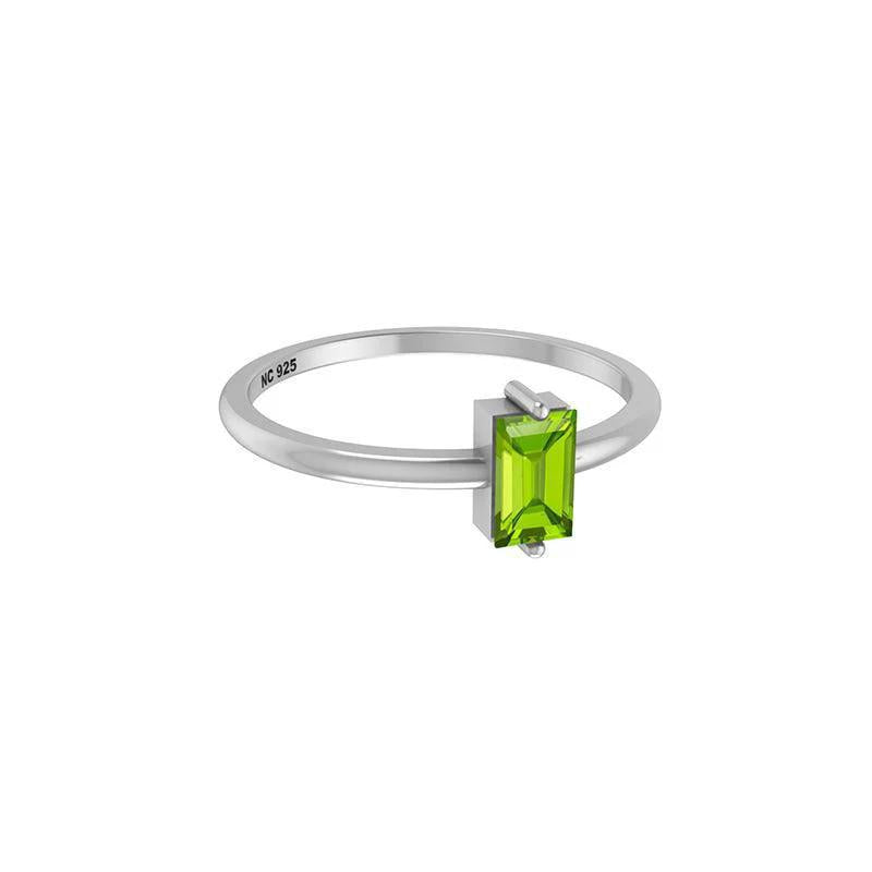 Peridot Faceted Stackable Ring