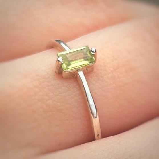 Peridot Faceted Stackable Ring