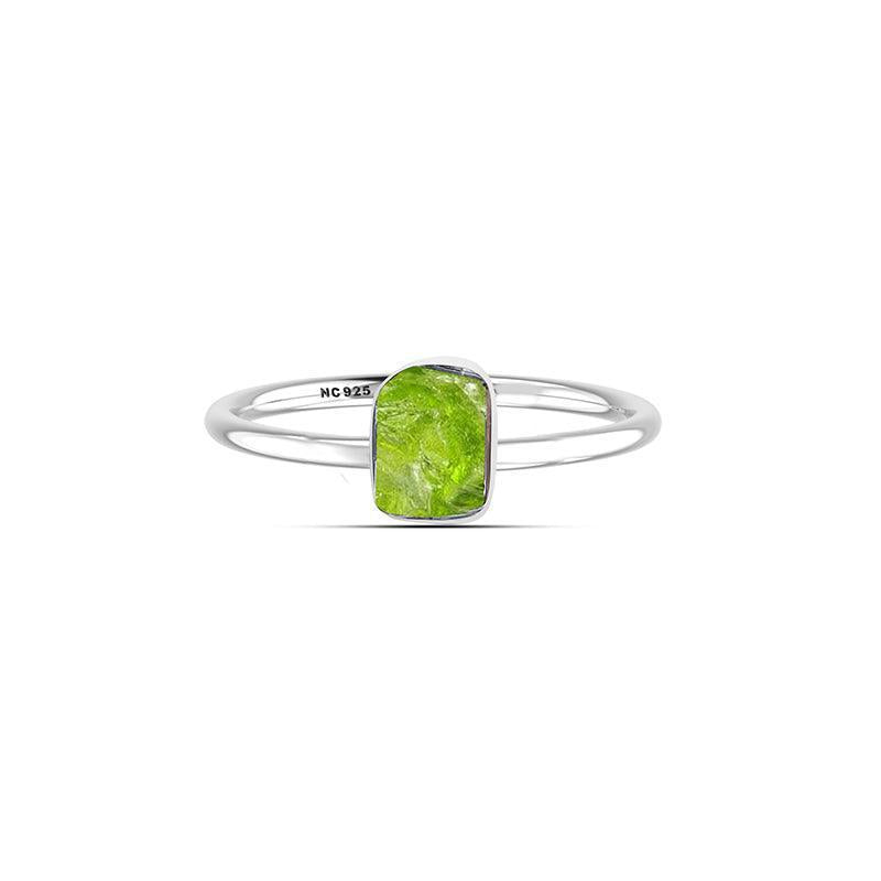 Peridot Stackable Rough Crystal Ring