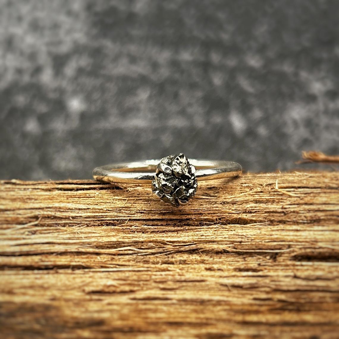 Pyrite Stackable Rough Crystal Ring