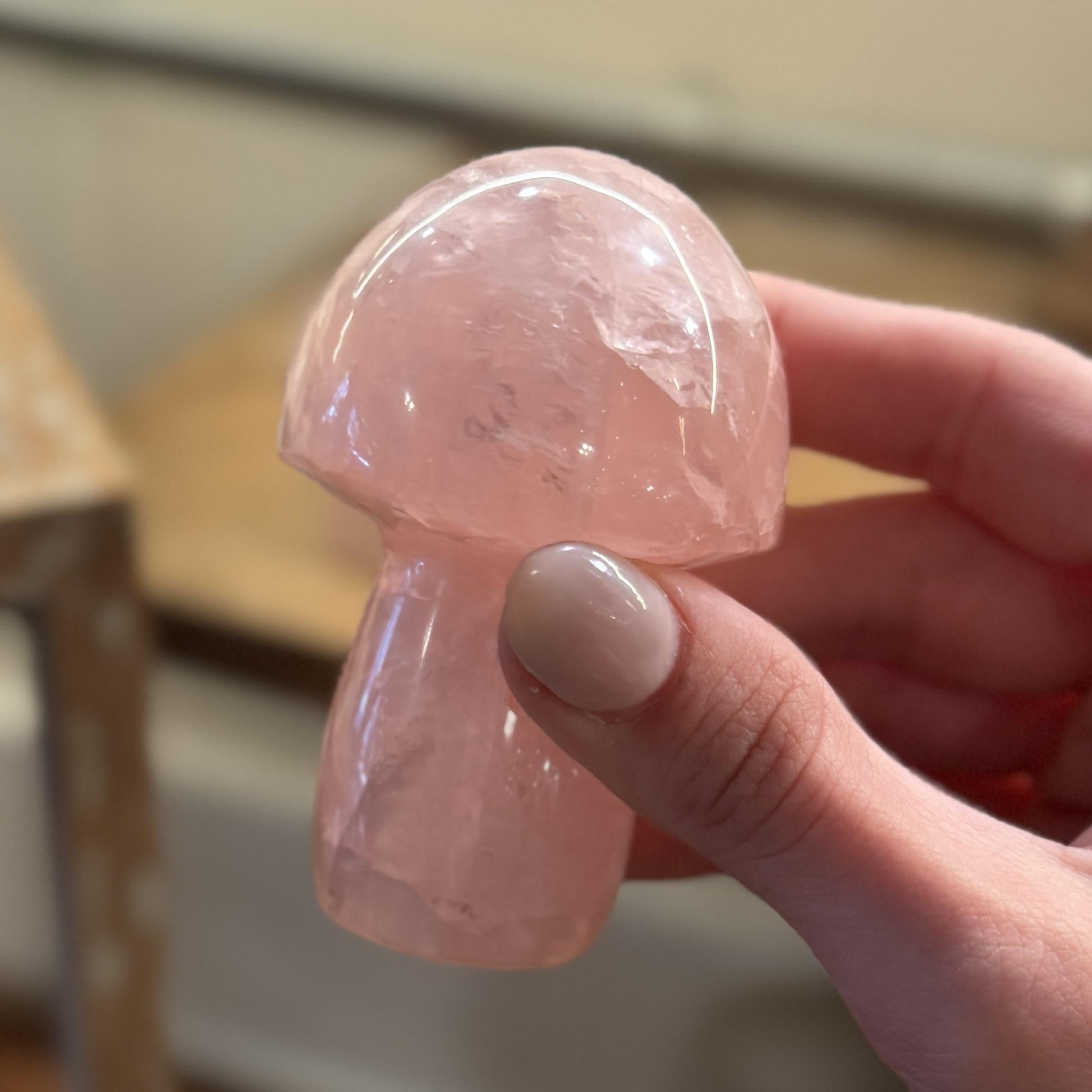 Rose Quartz Crystal Mushroom