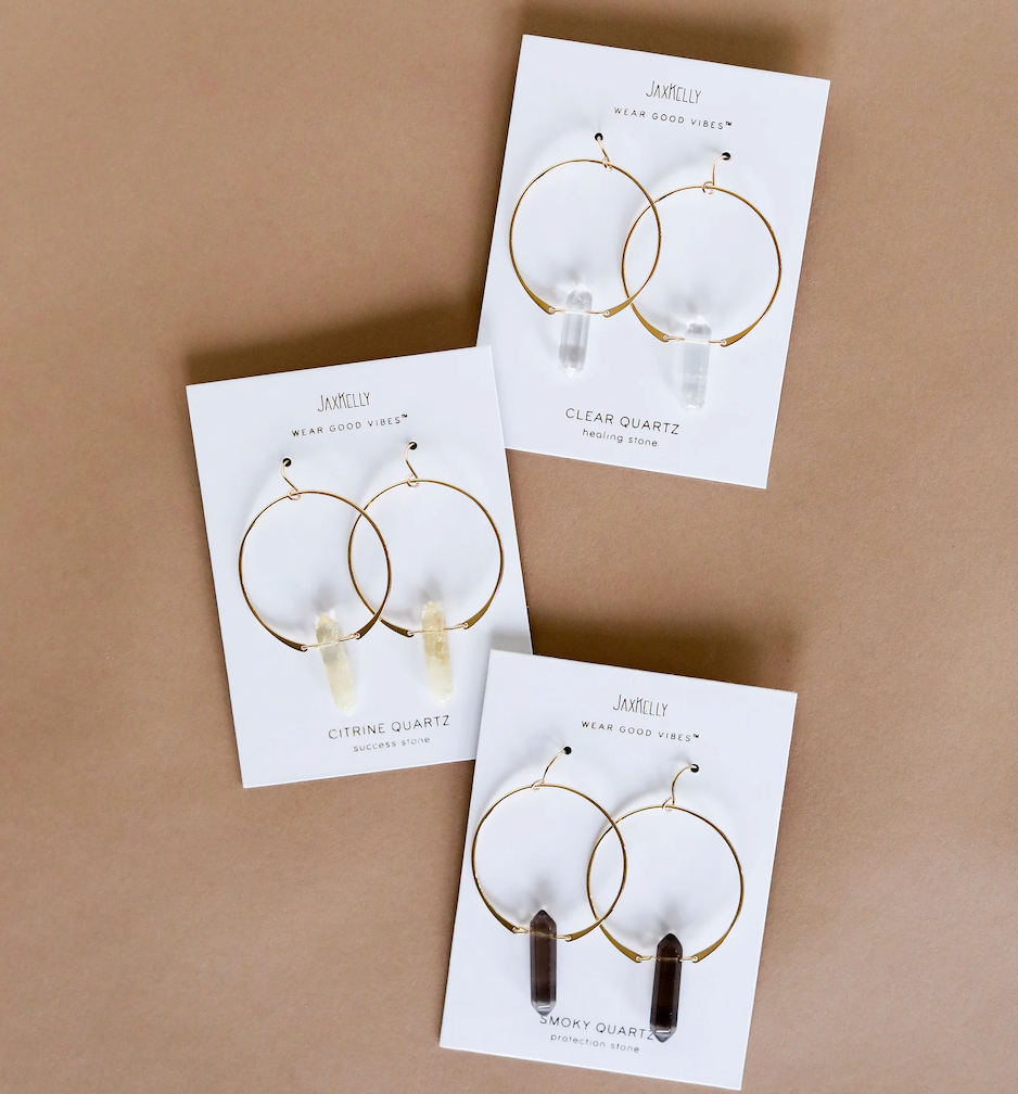 JaxKelly Gemstone Hoop Earring